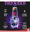 Nutri-blend Thunder Mixer, Grinder, Blender & Smoothie Maker | 1000W 22000 RPM 100% Full Copper Motor | SS 6-Blade Assembly | 2 Unbreakable Tritan Jars | 2 Years Warranty | Recipe Book By Chef Sanjeev Kapoor | Black Silver